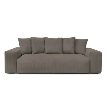 Canapea gri/maro cu tapiterie din catifea reiata 280 cm Voltaire - Bobochic Paris imagine