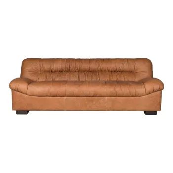 Canapea maro coniac cu tapiterie din piele 214 cm Douglas - Dutchbone imagine