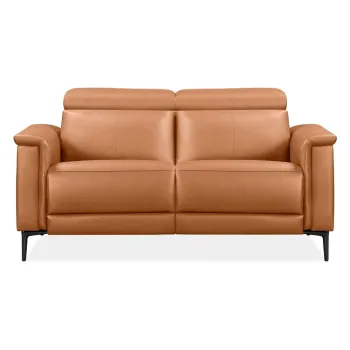 Canapea maro cu tapiterie din imitatie de piele 160 cm Lund - Storaa imagine