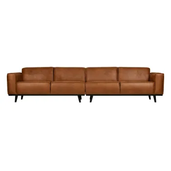 Canapea maro cu tapiterie din imitatie de piele 372 cm Statement - WOOOD imagine