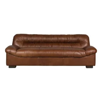 Canapea maro cu tapiterie din piele 214 cm Douglas - Dutchbone imagine