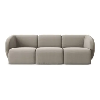 Canapea maro deschis cu tapiE>erie din catifea 244 cm Lani aEURMakamii imagine