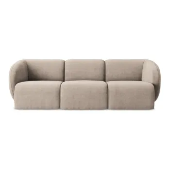 Canapea maro deschis cu tapiE>erie din chenille 244 cm Lani aEURMakamii imagine