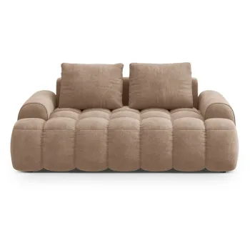 Canapea maro deschis cu tapiterie din catifea 175 cm Linz - Cosmopolitan Design imagine