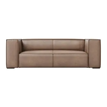 Canapea maro deschis cu tapiterie din piele 212 cm Madame - Windsor & Co Sofas imagine