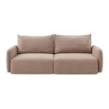 Canapea maro deschis extensibila/cu spatiu de depozitare 238 cm Kalena - Makamii imagine