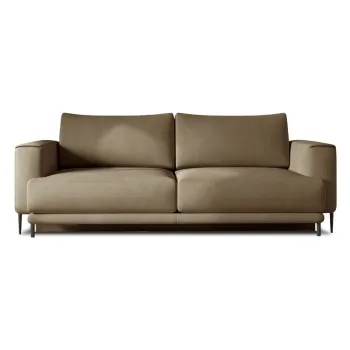 Canapea maro deschis extensibila/cu spatiu de depozitare cu tapiterie din catifea 260 cm Dalia - ELTAP imagine