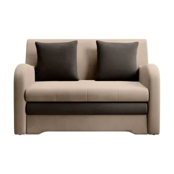 Canapea maro deschis extensibila cu tapiterie din catifea 130 cm Ario - ELTAP imagine