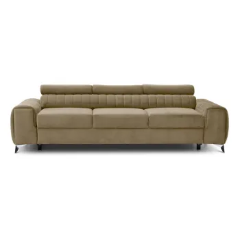 Canapea maro deschis extensibila cu tapiterie din catifea 261 cm Laurence - ELTAP imagine