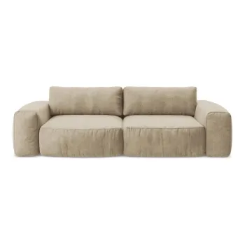 Canapea maro deschis extensibilAcu tapiE>erie din chenille 275 cm Kuki aEURMakamii imagine