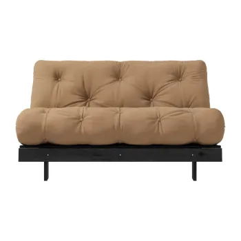 Canapea maro extensibila 140 cm Roots Black Night - Karup Design imagine