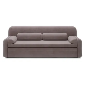 Canapea maro extensibila/cu spatiu de depozitare cu tapiterie din catifea reiata 236 cm Elioss - ELTAP imagine