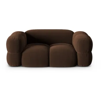 Canapea maro inchis cu tapiterie din catifea 180 cm Loretto - Cosmopolitan Design imagine