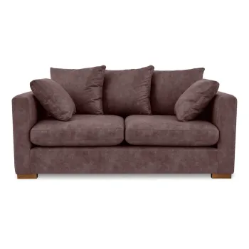 Canapea maro inchis cu tapiterie din imitatie de piele 175 cm Hamburg - Scandic imagine