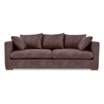 Canapea maro inchis cu tapiterie din imitatie de piele 225 cm Hamburg - Scandic imagine