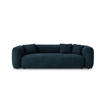 Canapea modulara albastru-inchis extensibila cu tapiterie din catifea 264 cm Martina - Micadoni imagine