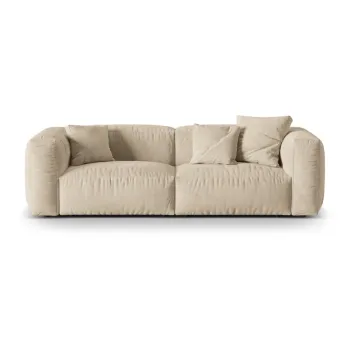 Canapea modulara bej/crem cu tapiterie din tesatura boucle 240 cm Martina - Micadoni Home imagine