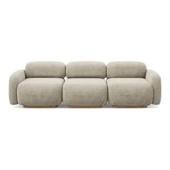 Canapea modulara bej cu tapiterie din tesatura boucle 270 cm Ailani - Makamii imagine