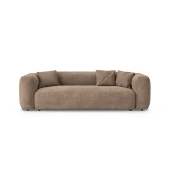 Canapea modulara bej extensibila cu tapiterie din catifea 264 cm Martina - Micadoni imagine
