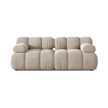 Canapea modulara crem cu tapiterie din catifea 188 cm Bellis - Micadoni imagine