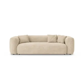 Canapea modulara crem extensibila cu tapiterie din catifea 264 cm Martina - Micadoni imagine
