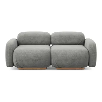 Canapea modulara gri cu tapiterie din tesatura boucle 190 cm Ailani - Makamii imagine