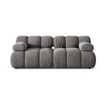 Canapea modulara gri deschis cu tapiterie din catifea 188 cm Bellis - Micadoni imagine