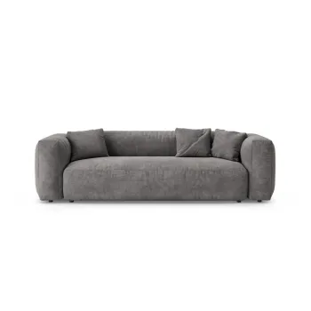 Canapea modulara gri extensibila cu tapiterie din catifea 264 cm Martina - Micadoni imagine