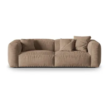 Canapea modulara maro deschis cu tapiterie din tesatura boucle 240 cm Martina - Micadoni Home imagine