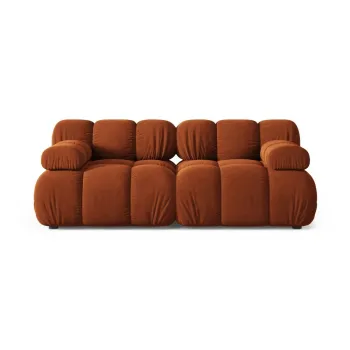 Canapea modulara teracota cu tapiterie din catifea 188 cm Bellis - Micadoni imagine