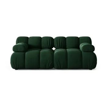 Canapea modulara verde-inchis cu tapiterie din catifea 188 cm Bellis - Micadoni imagine