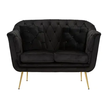 Canapea neagra cu tapiterie din catifea 130 cm Budapest - Mauro Ferretti imagine