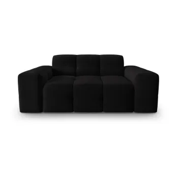 Canapea neagra cu tapiterie din catifea 156 cm Kendal - Micadoni Home imagine