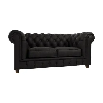 Canapea neagra cu tapiterie din catifea 178 cm Cambridge - Ropez imagine