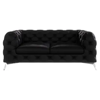 Canapea neagra cu tapiterie din catifea 185 cm Chelsea - Ropez imagine