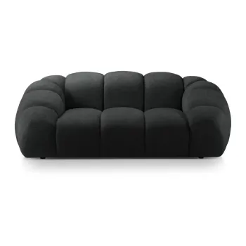 Canapea neagra cu tapiterie din catifea 214 cm Diana - Micadoni Home imagine