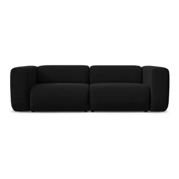 Canapea neagra cu tapiterie din catifea 228 cm Ekahi - Makamii imagine