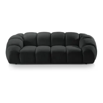 Canapea neagra cu tapiterie din catifea 254 cm Diana - Micadoni Home imagine