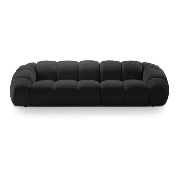 Canapea neagra cu tapiterie din catifea 294 cm Diana - Micadoni Home imagine