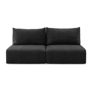 Canapea neagra extensibila/cu spatiu de depozitare 216 cm Kalena - Makamii imagine