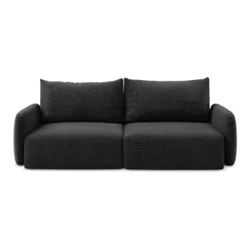 Canapea neagra extensibila/cu spatiu de depozitare 238 cm Kalena - Makamii imagine