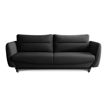 Canapea neagra extensibila/cu spatiu de depozitare cu tapiterie din chenille 236 cm Silva - ELTAP imagine