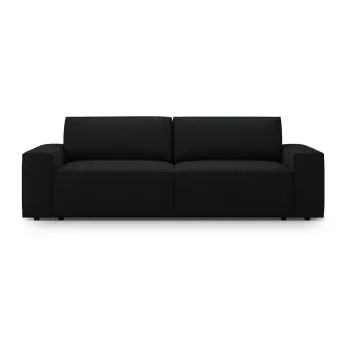 Canapea neagra extensibila cu tapiterie din tesatura boucle 247 cm Jodie - Micadoni Home imagine