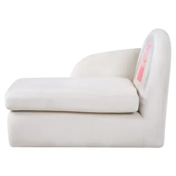 Canapea pentru copii alba cu tapiterie din catifea 75 cm Peppa Pig - Roba imagine