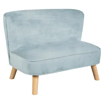 Canapea pentru copii albastru-deschis cu tapiterie din catifea 70 cm Lil Sofa - Roba imagine