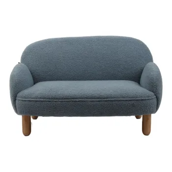 Canapea pentru copii bej cu tapiterie din tesatura boucle 89 cm Rocky - Vipack imagine