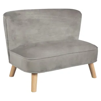 Canapea pentru copii gri deschis cu tapiterie din catifea 70 cm Lil Sofa - Roba imagine