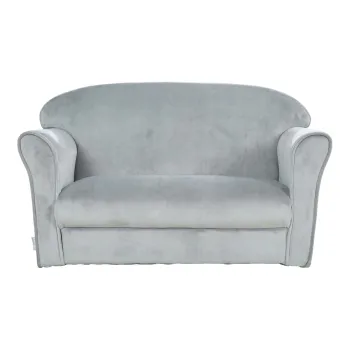 Canapea pentru copii gri deschis cu tapiterie din catifea 78 cm Lil Sofa - Roba imagine