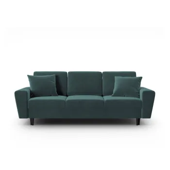 Canapea petrol extensibila, cu spatiu de depozitare cu tapiterie din catifea 235 cm Kyoto - Cosmopolitan Design imagine