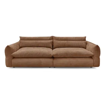 Canapea portocalie cu tapiE>erie din chenille 276 cm Neil aEURBobochic Paris imagine